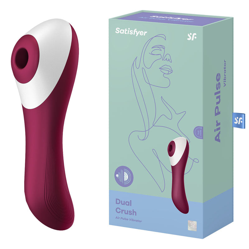 Satisfyer Dual Crush Red Air Pulse & G-Spot Vibrator Love Aura Satisfyer Dual Crush Red Air Pulse & G-Spot Vibrator Love Aura