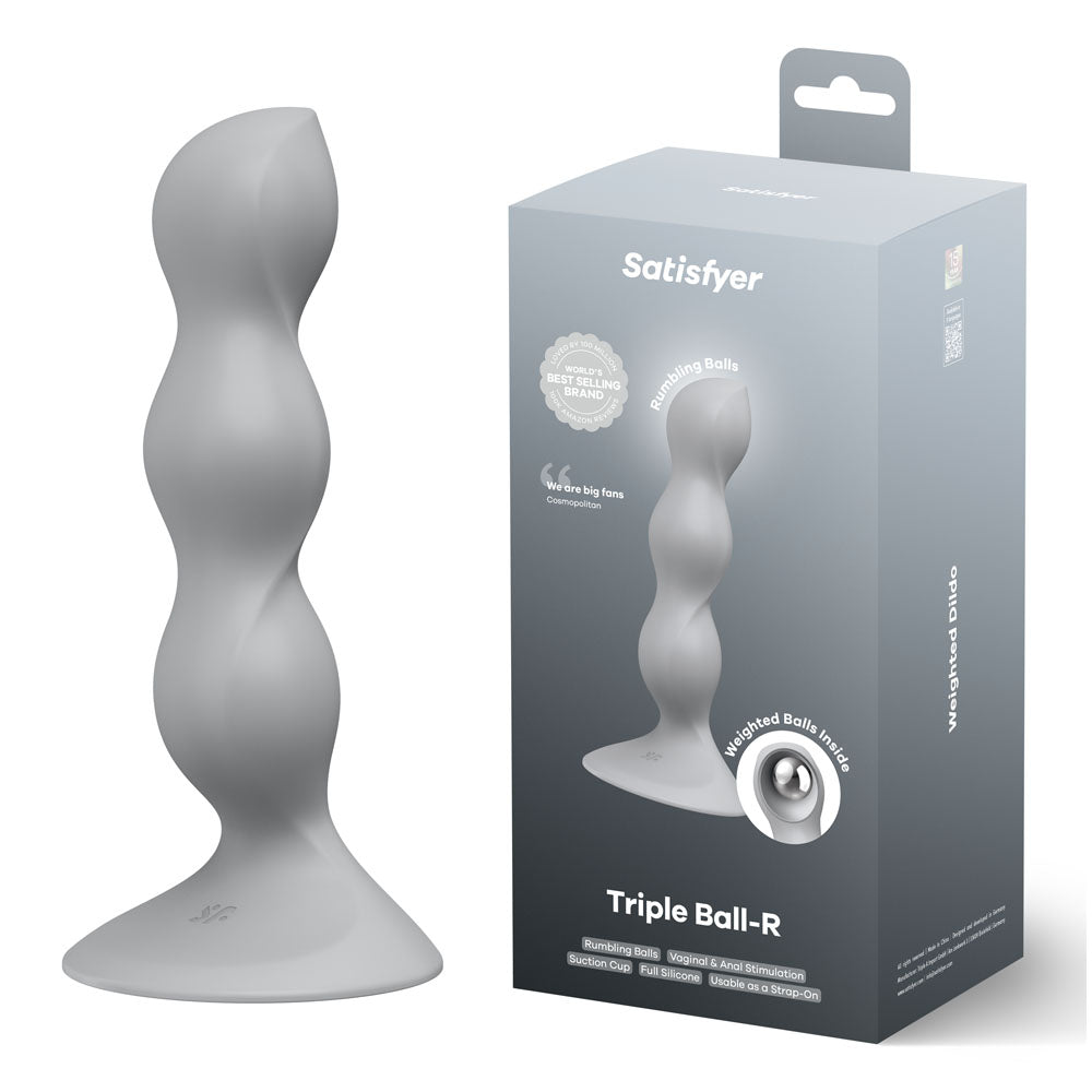 Satisfyer Triple Ball-R - Grey - Grey Beaded Anal Plug - 4048659