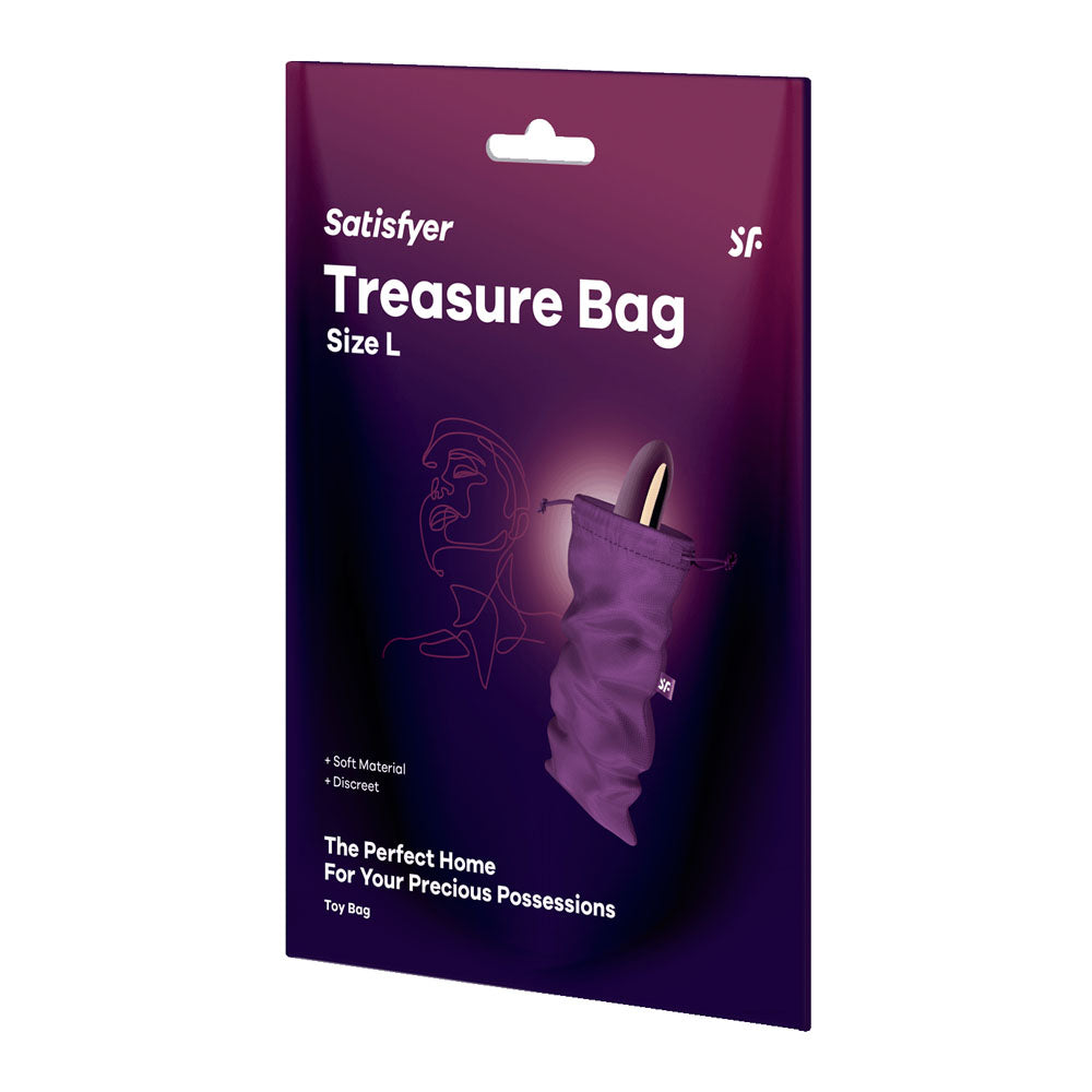 Satisfyer Treasure Bag Large - Violet - Violet Large Toy Storage Bag - 4059976