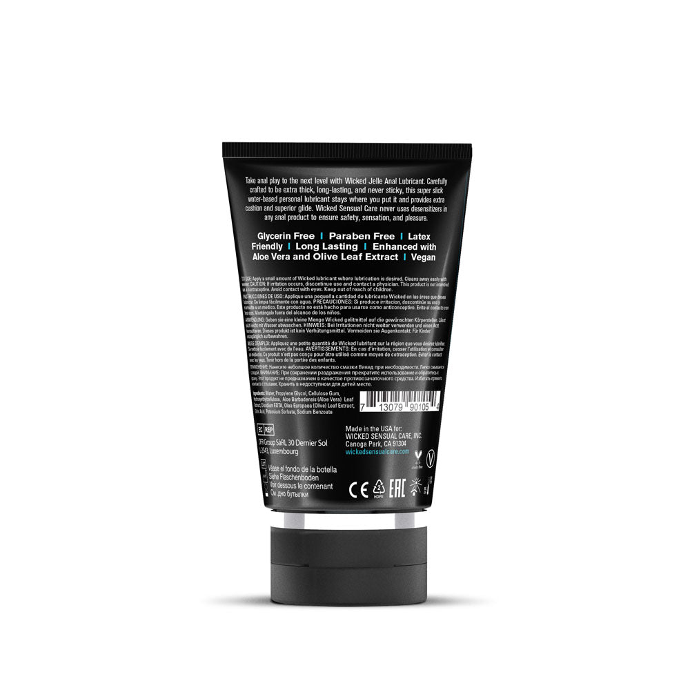 Wicked Jelle - Water Based Anal Lubricant - 120 ml (4 oz) Bottle