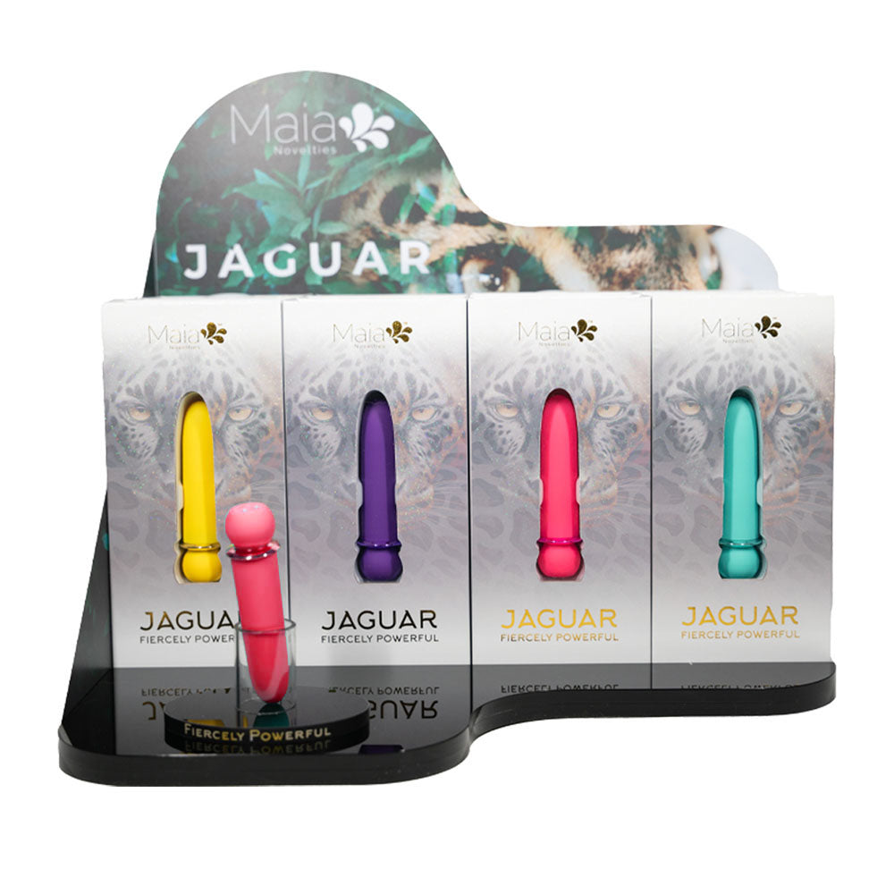 Maia JAGUAR Display - Coloured Rechargeable Bullets - Display of 4 Colours x 3 each with Tester - AC-029