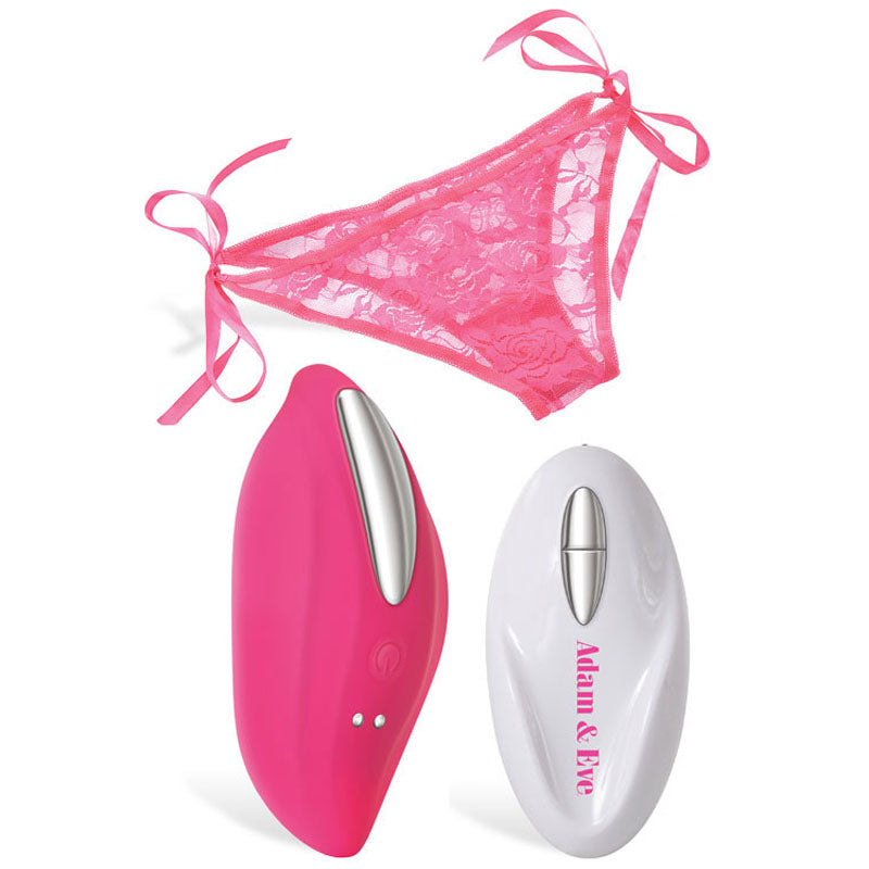 Adam & Eve Eve's Rechargeable Vibrating Panty With Remote - Pink Vibrating Panty with Remote Control