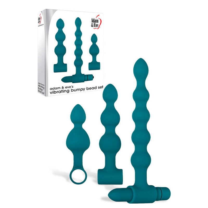Adam & Eve Vibrating Bumpy Bead Set - Green Vibrating Anal Bead Set - C939 4600