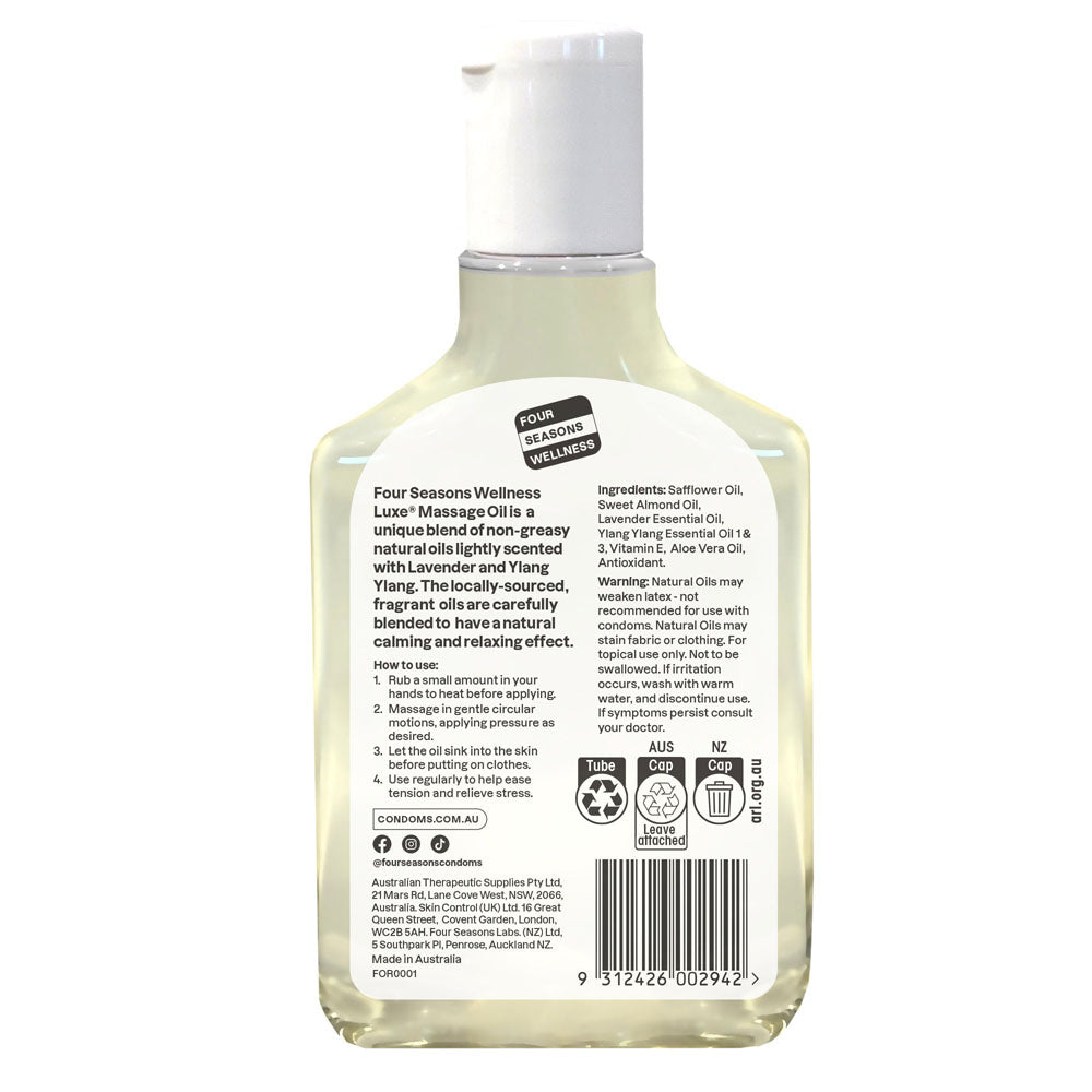Four Seasons Massage Oil - Ylang & Lavender Massage Oil - 150 ml Bottle