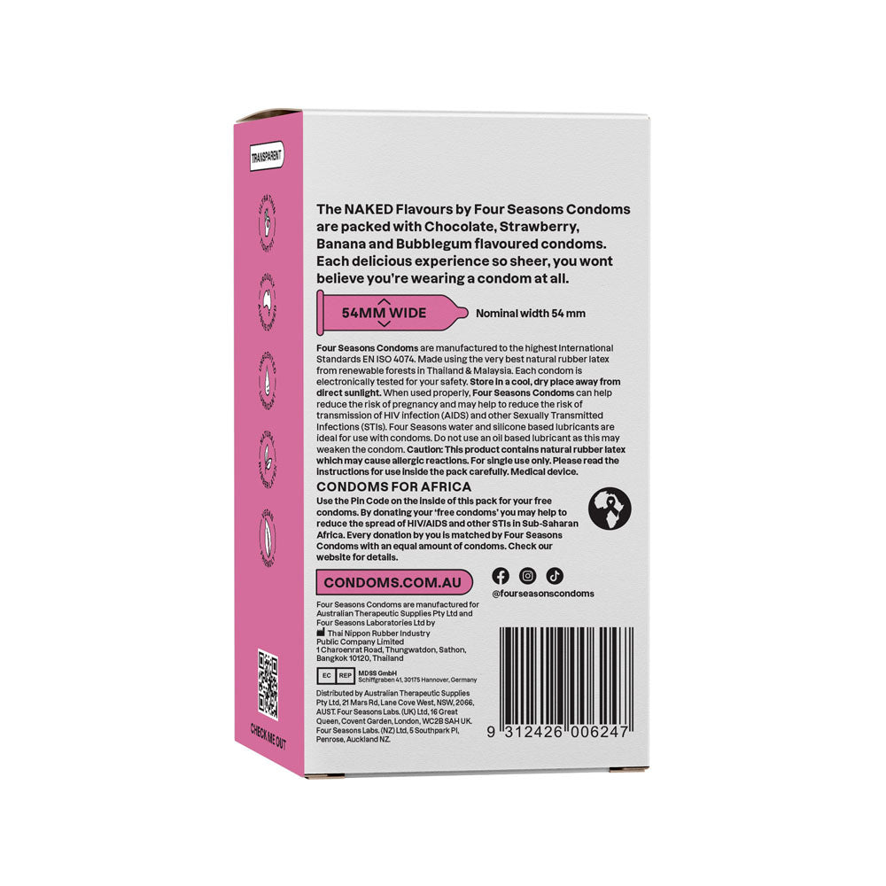 Naked Flavours - Ultra Thin Flavoured Condoms - 12 Pack