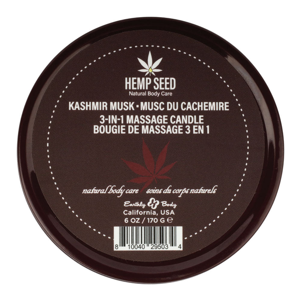 Hemp Seed 3-In-1 Massage Candle - Kashmir Musk (Brandy, Magnolia & Vanilla Musk) - 170 g
