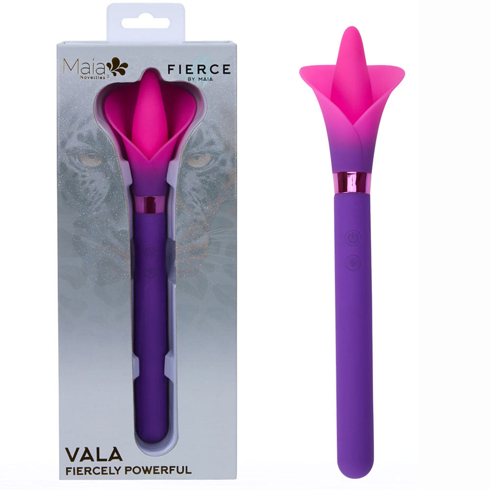 Maia VALA - Purple - Purple/Pink 22.2 cm USB Rechargeable Flower Vibrator - MA25-07-PURPLE
