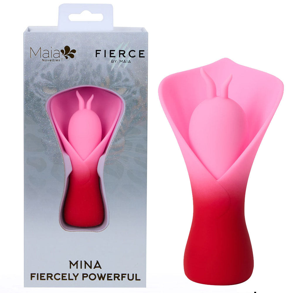 Maia MINA - Red - Red/Pink USB Rechargeable Fluttering Flower Stimulator - MA25-11-RED