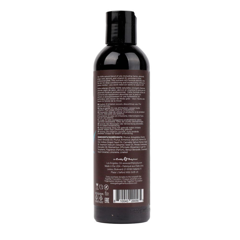 Hemp Seed Massage & Body Oil - Sunsational (Italian Bergamot, Juniper Berries & White Wood) Scented - 237 ml Bottle