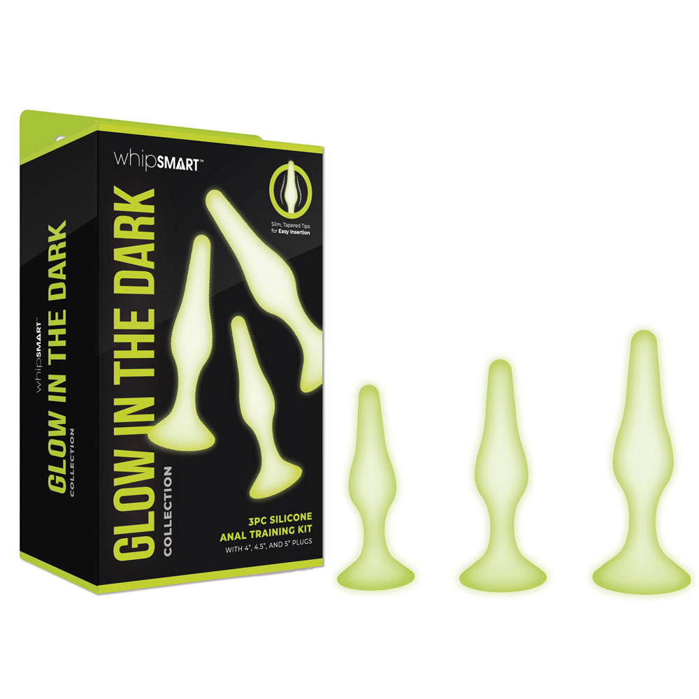 WhipSmart Glow In The Dark 3-Piece Anal Training Kit Graduated Butt Plugs Love Aura WhipSmart Glow In The Dark 3-Piece Anal Training Kit Graduated Butt Plugs Love Aura