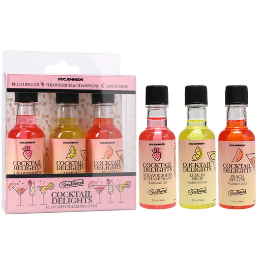GoodHead Cocktail Delights - Flavoured Warming Oral Sex Gels - 59 ml Bottles - Set of 3 - 1363-60-BX