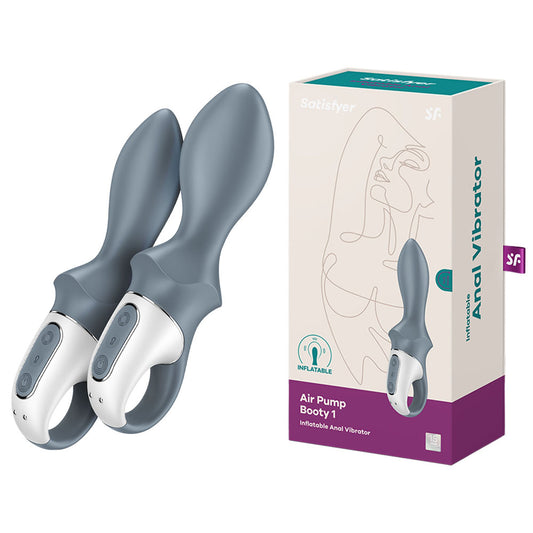 Satisfyer Air Pump Booty 1 - Grey USB Rechargeable Inflatable Anal Vibrator - 4038636