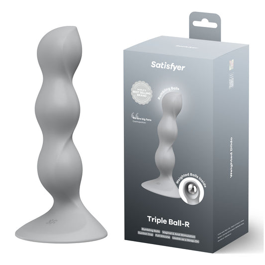Satisfyer Triple Ball-R - Grey - Grey Beaded Anal Plug - 4048659