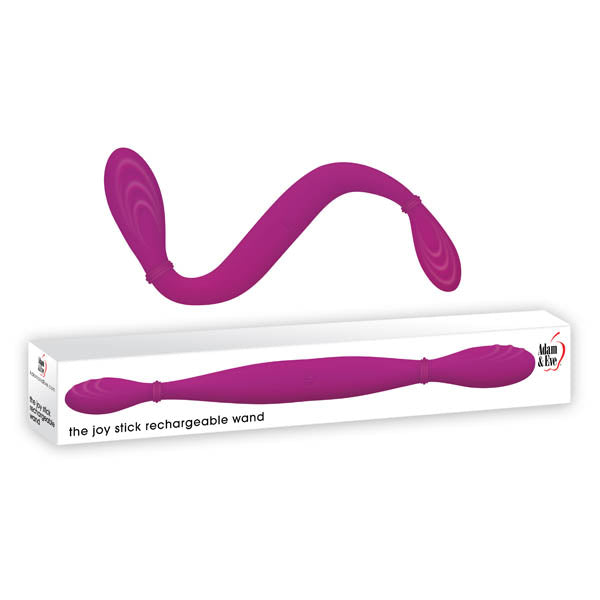 Adam & Eve The Joy Stick Rechargeable Wand - Purple 36.5 cm (14.5'') USB Rechargeable Dual Vibrating Double Dong
