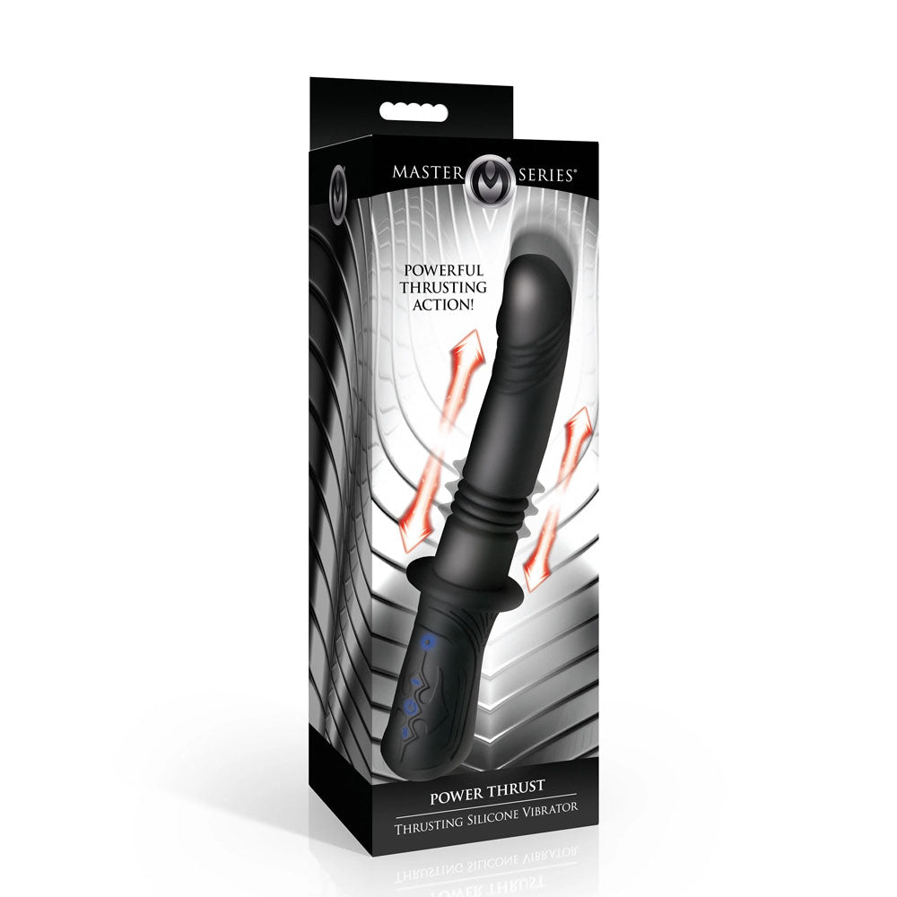 Master Series Power Thrust - Black 26.4 cm USB Rechargeable Thrusting Vibrator - AH661