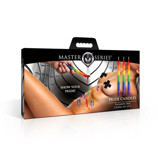 Master Series Pride Candles - Rainbow Drip Candles - Set of 3 - AH696
