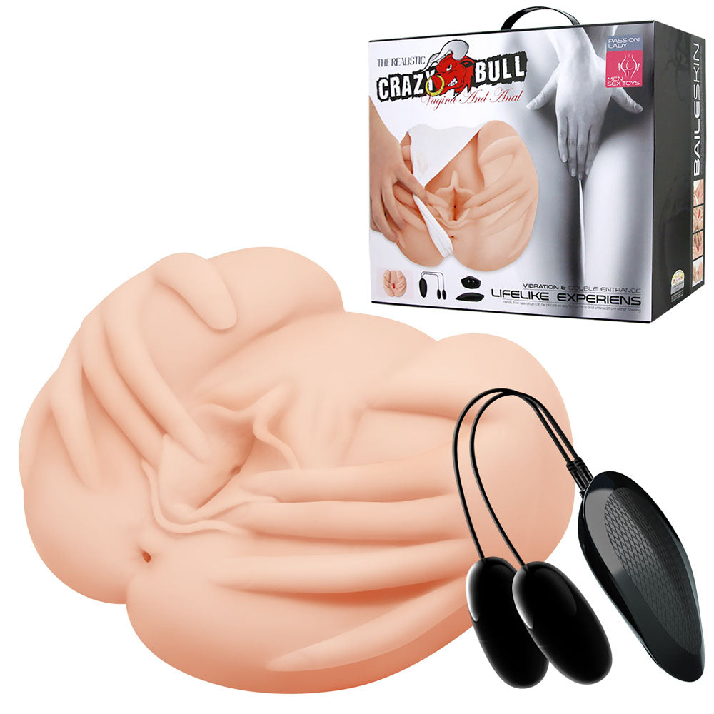 CRAZY BULL Vibrating Spread Torso - Flesh Vibrating Spread Torso Masturbator - BM-009022Z-1