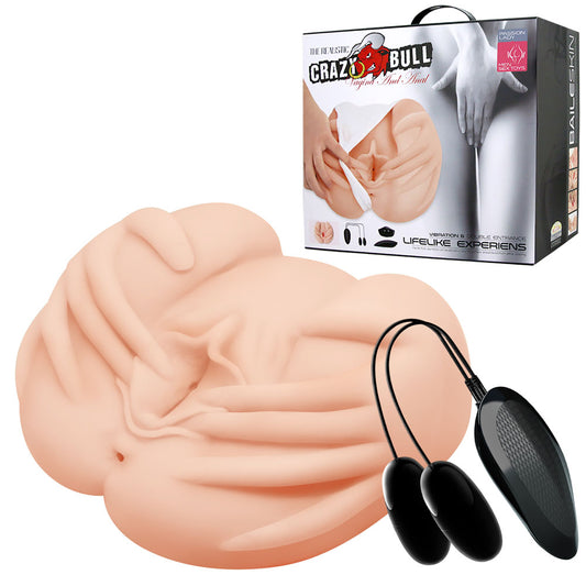 CRAZY BULL Vibrating Spread Torso - Flesh Vibrating Spread Torso Masturbator - BM-009022Z-1