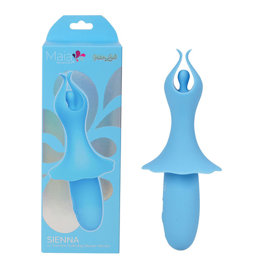 Maia SIENNA - Blue - Blue 15.2 cm USB Rechargeable Fluttering Bullet - BO-25-01-BLUE