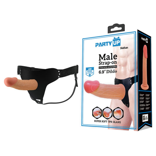 Party Up NATHAN Strap-On - Flesh 17.5 cm Hollow Strap-On - BW-022096N-PU
