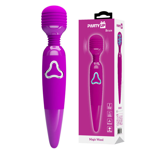 Party Up BRUCE Wand - Pink - Pink 25 cm USB Rechargeable Massage Wand - BW-055010-PU