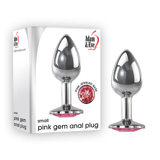 Adam & Eve Pink Gem Anal Plug - Small - Silver Small 7.1 cm Metal Butt Plug with Pink Gem - C656 6258