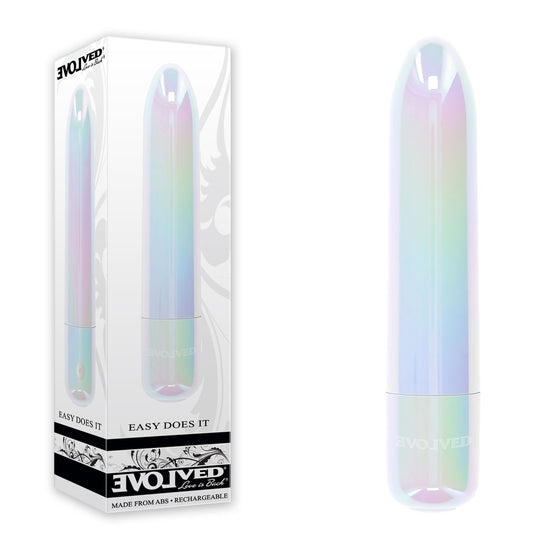 Evolved EASY DOES IT - Pearlescent White 10 cm USB Rechargeable Bullet - EN-RS-4530-2