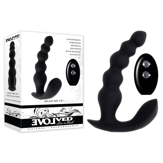 Evolved BEAD ME UP - Black 16.8 cm USB Rechargeable Vibrating Anal Beads with Wireless Remote - EN-RS-5681-2