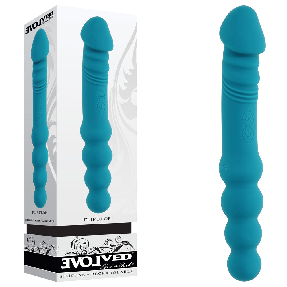 Evolved FLIP FLOP - Blue 23.1 cm USB Rechargeable Dual Ended Vibrator - EN-RS-6336-2