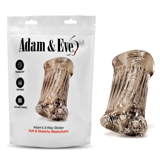 Adam & Eve Adam's 3-Way Stroker - Clear Triple Hole Stroker