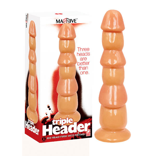 Massive Triple Header - Flesh 3 Dick Head Dildo - IC5065-2