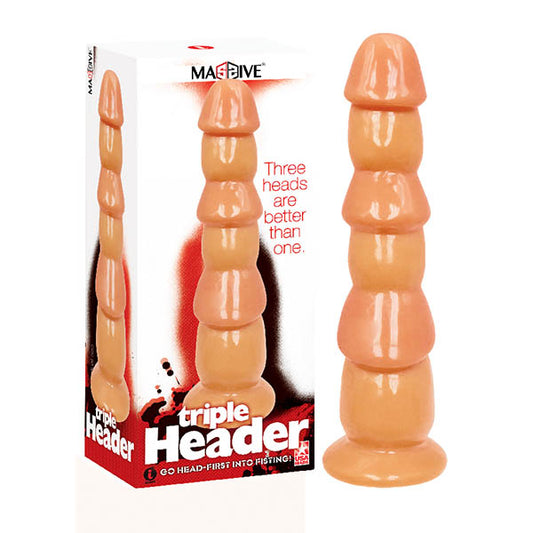 Massive Triple Header - Flesh 3 Dick Head Dildo - IC5065-2