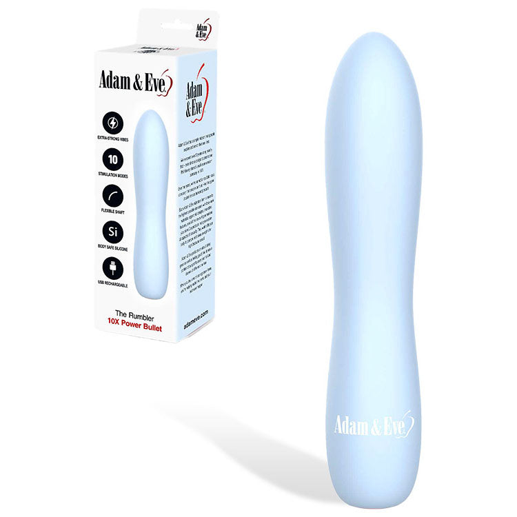 Adam & Eve THE RUMBLER - Light Blue USB Rechargeable Extra Strong Bullet - J928 7200