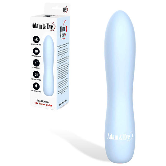 Adam & Eve THE RUMBLER - Light Blue USB Rechargeable Extra Strong Bullet - J928 7200