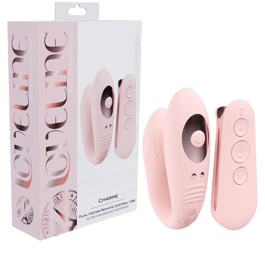 LOVELINE Charme Dual Motor Vibe - Pink USB Rechargeable Dual Motor Vibrator with Wireless Remote - LOVU053PNK