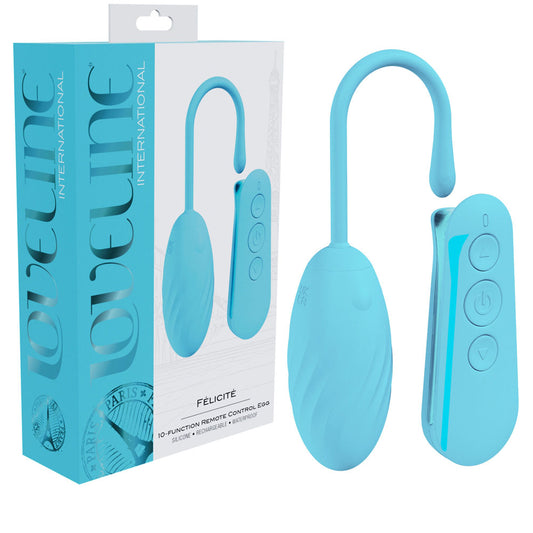 LOVELINE Felicite - Blue - Blue USB Rechargeable Vibrating Egg with Wireless Remote - LOVU055BLU
