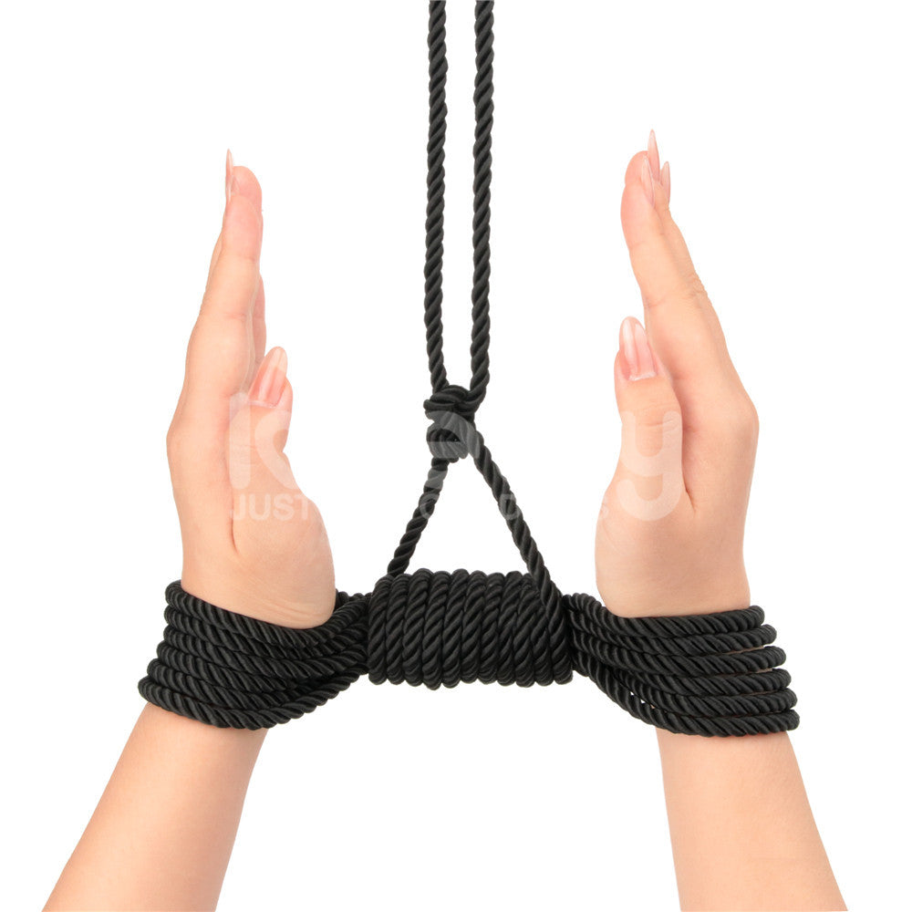 Rebellion Reign Silky Bondage Rope - Black - Black Bondage Rope - 10 metre length
