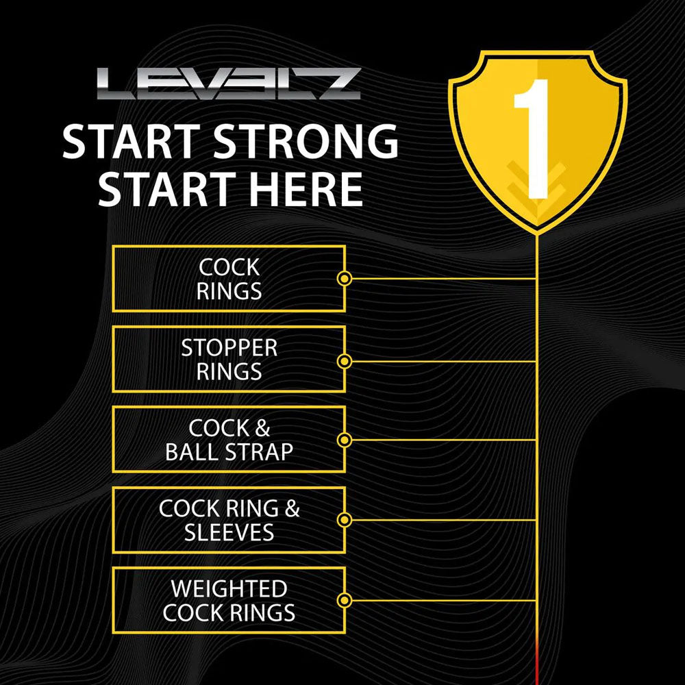 LEVELZ Silicone Cock & Ball Harness - Black - Black Cock & Ball Ring
