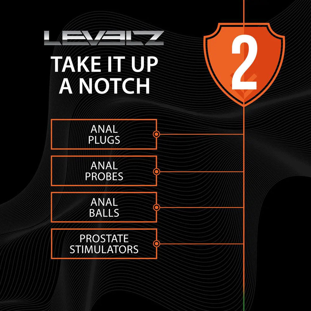 LEVELZ Silicone Anal Plug with Loop - Small - Black - Black Small Butt Plug