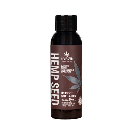 Hemp Seed Massage & Body Oil - Unscented - 59 ml Bottle - MAS208