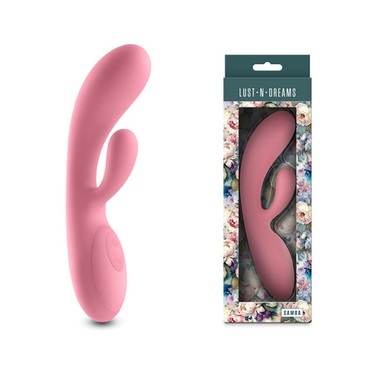 Lust-n-Dreams - Samba - Coral - Pink 19.4 cm USB Rechargeable Rabbit Vibrator - NSN-0245-34