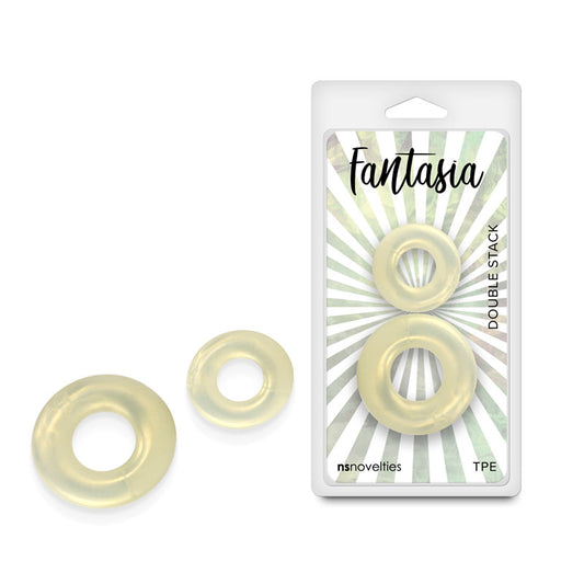 Fantasia - Double Stack - Amber - Amber Cock Rings - Set of 2 Sizes - NSN-0384-41
