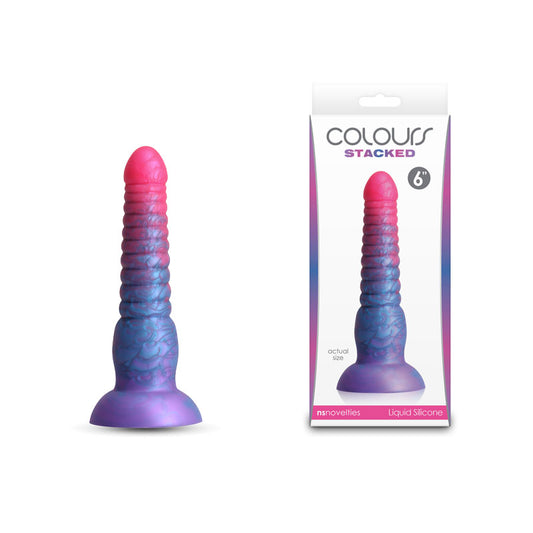 Colours Stacked - 6'' Dildo - Pink/Blue - Pink/Blue 16 cm Fantasy Dildo - NSN-0412-02
