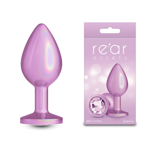 Rear Assets Iridescent Pink - Medium - Iridescent Pink 8.2 cm Medium Butt Plug - NSN-0968-14