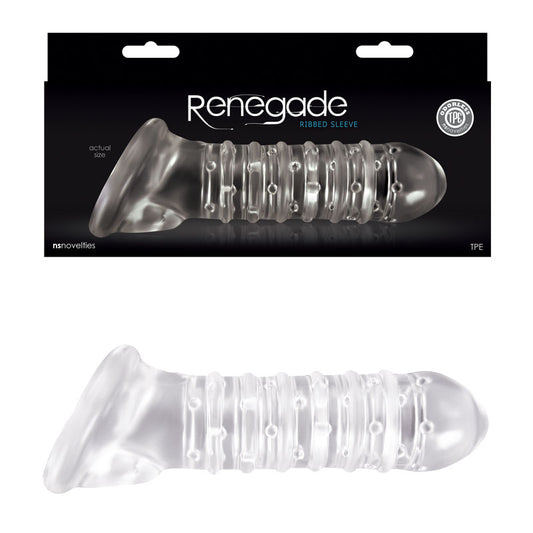 Renegade - Ribbed Extension - Clear Penis Extension Sleeve - NSN-1115-51