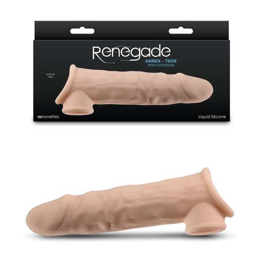 Renegade Annex - Thin - Flesh - Flesh 19.4 cm Penis Extender Sleeve - NSN-1165-01