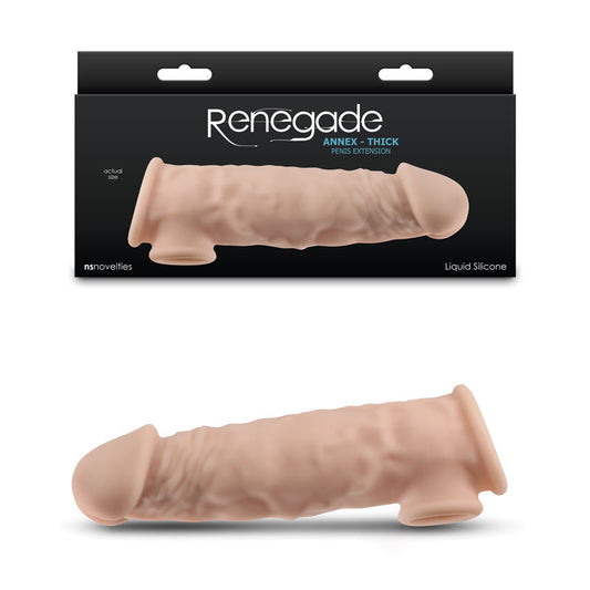 Renegade Annex - Thick - Flesh - Flesh 18.6 cm Penis Extender Sleeve - NSN-1165-11
