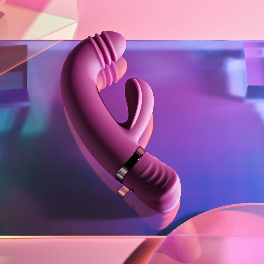 Using A Rabbit Vib Playboy Pleasure TAP THAT - Purple 16.5 cm USB Rechargebale Rabbit Vib ...