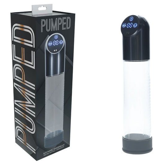 PUMPED Automatic Waterproof Pump - Gun Metal - Gunmetal/Clear USB Rechargeable Automatic Penis Pump - PMP056GUN