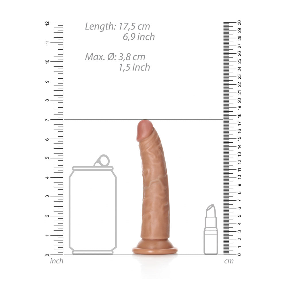 REALROCK Realistic Slim Dildo without Balls - 15.5 cm - Tan 15.5 cm (6'') Dong